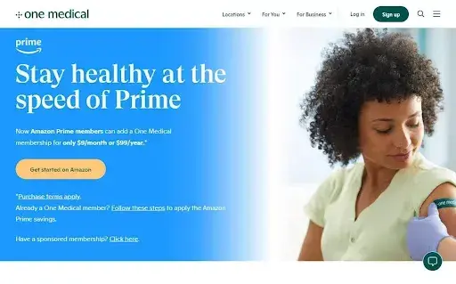 picture of onemedical.com medical website page