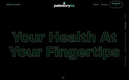 picture of patientory.com medical website page